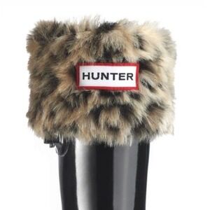 Hunter Boots Faux Fur Cuff Boot Toppers Leopard Print Women's ML